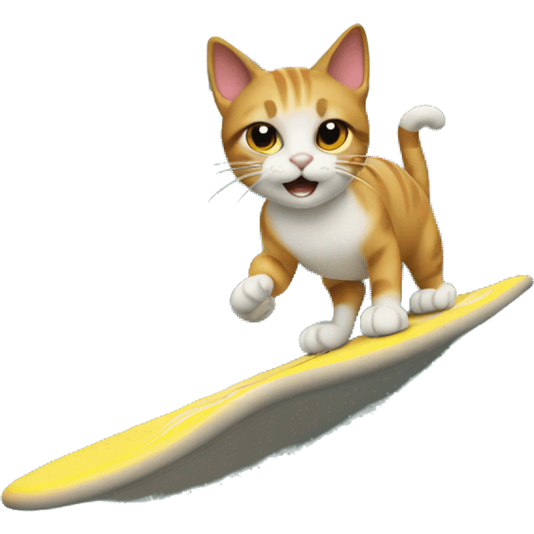 Cat surfing on a wave emoji