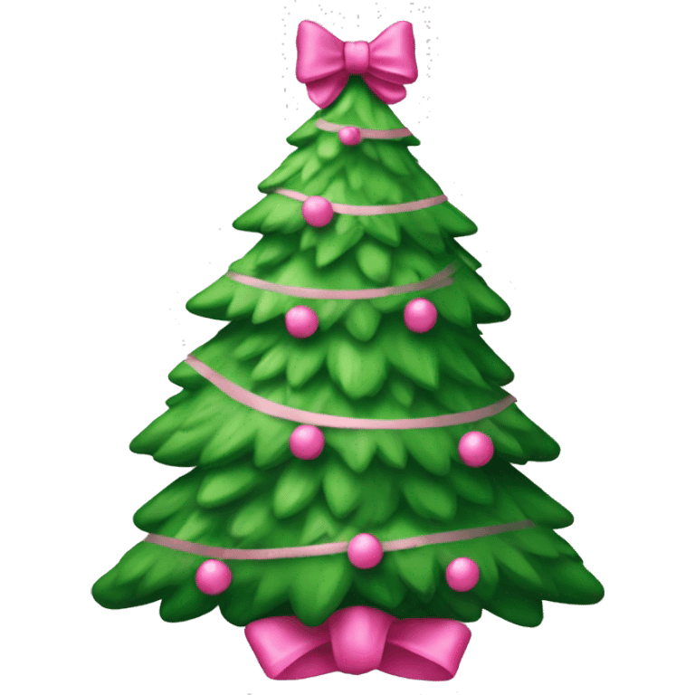 Christmas tree with pink bow emoji