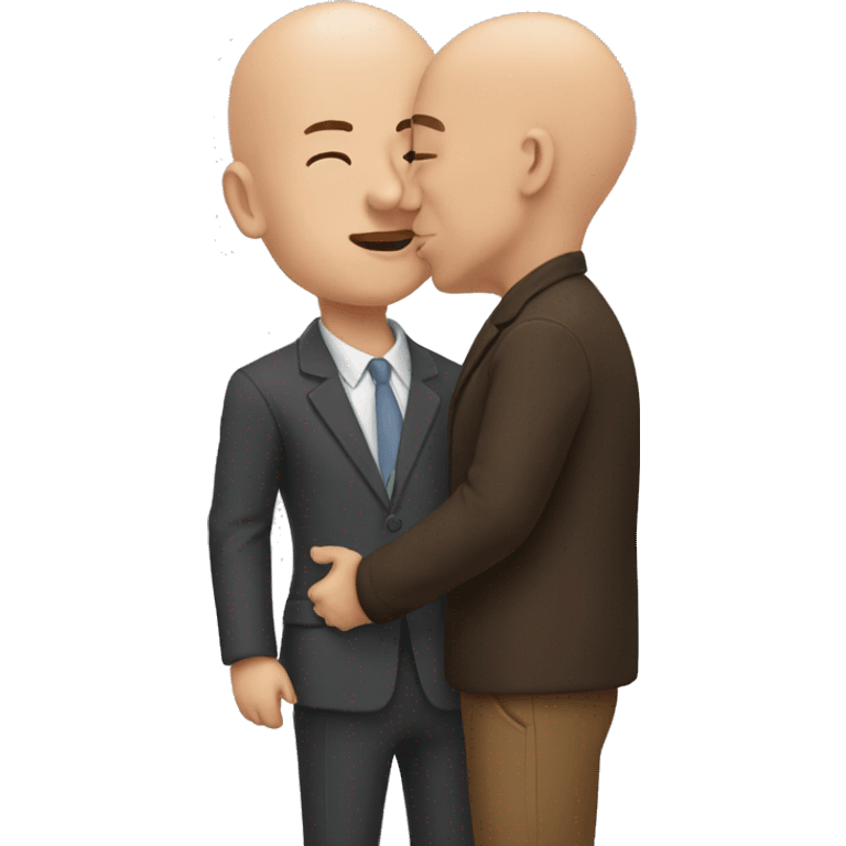 My emoji kissing bald man emoji