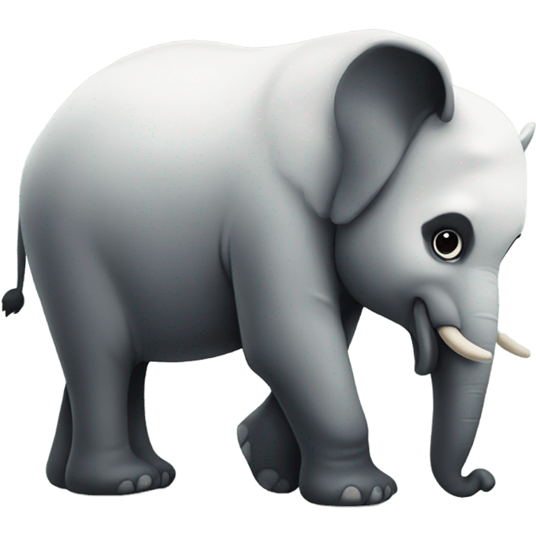 A panda with an elephant's trunk emoji