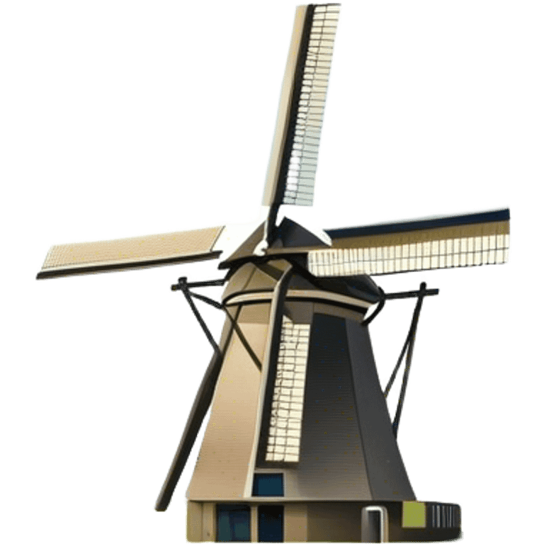 Cinematic Realistic Kinderdijk Windmills Landmark Emoji, showcasing traditional Dutch windmills aligned along a tranquil canal, with lush green fields, soft ripples in the water. emoji