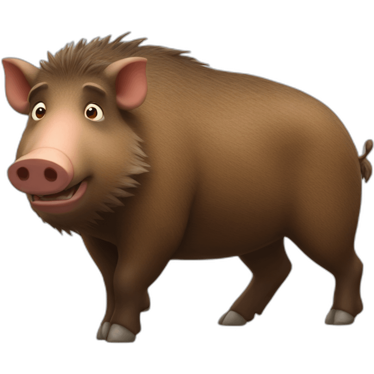 pixar brown boar with white tusks emoji