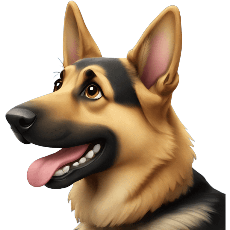 German shepherd smiling emoji