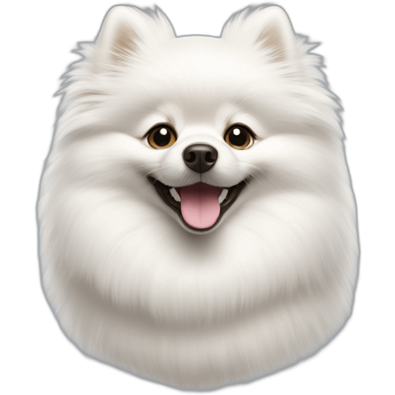 Smiling white Pomeranian emoji