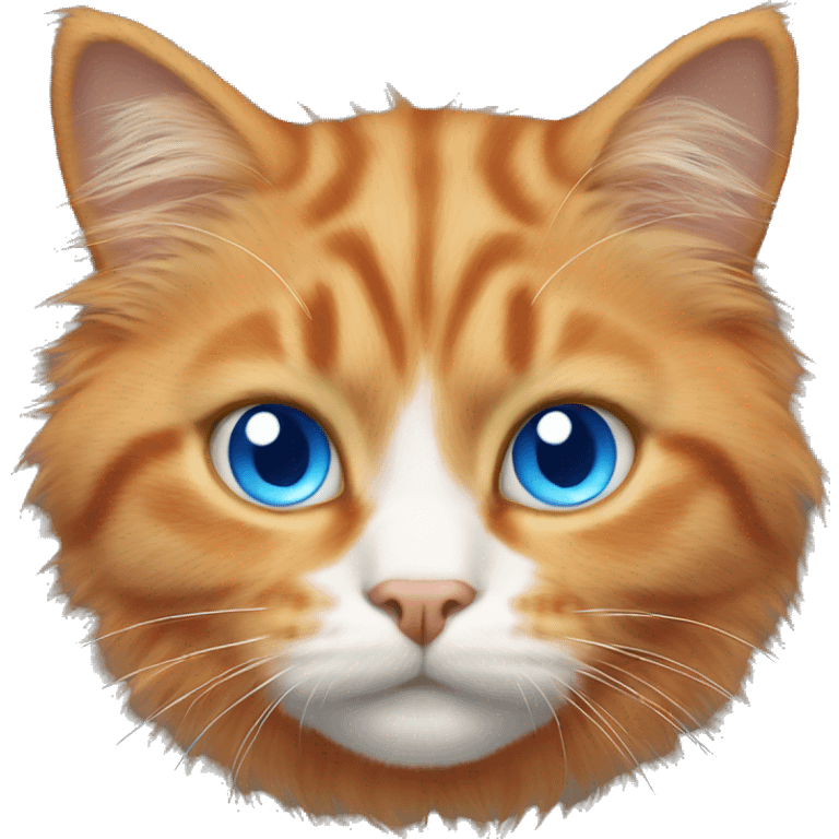 Orange fluffy cat with blue eyes emoji