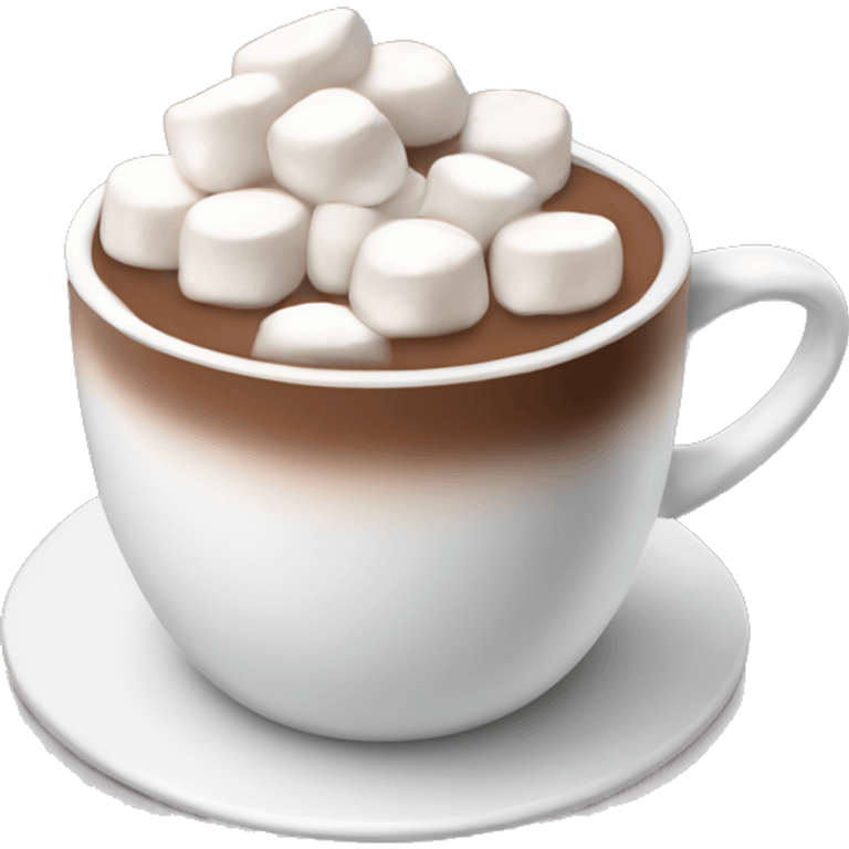 White cup of hot cocoa with marshmallows emoji