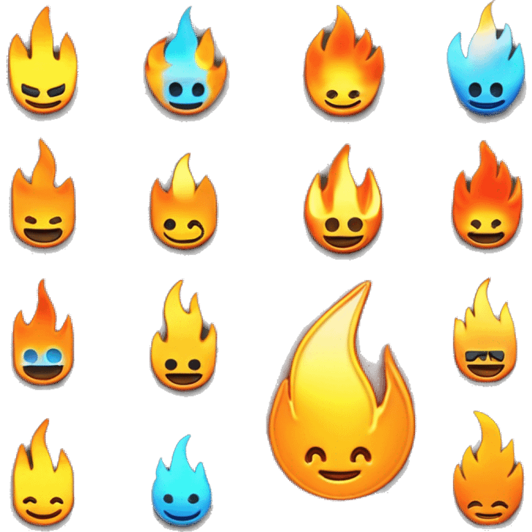 3D flames shinny emoji