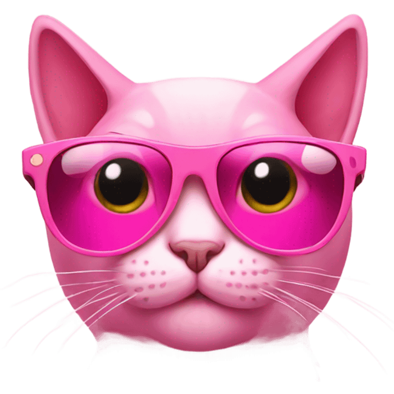 Pink cat with sunglasses emoji