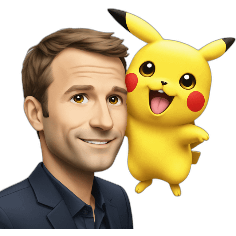 Macron avec pikachu emoji