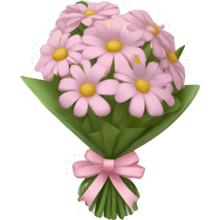 wildflower bouquet wrapped in a light pink bow  emoji