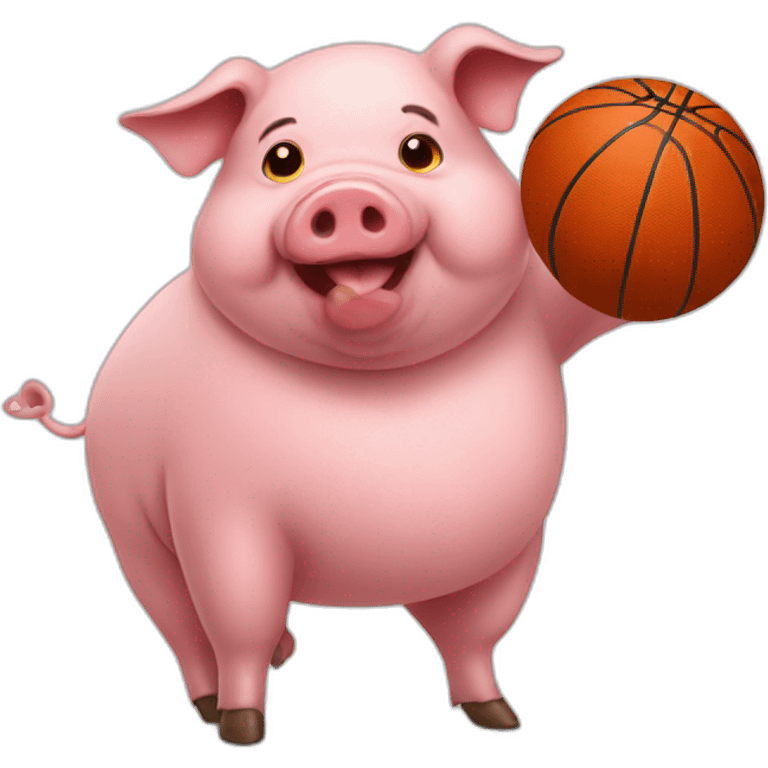 Pig with a Basketball emoji