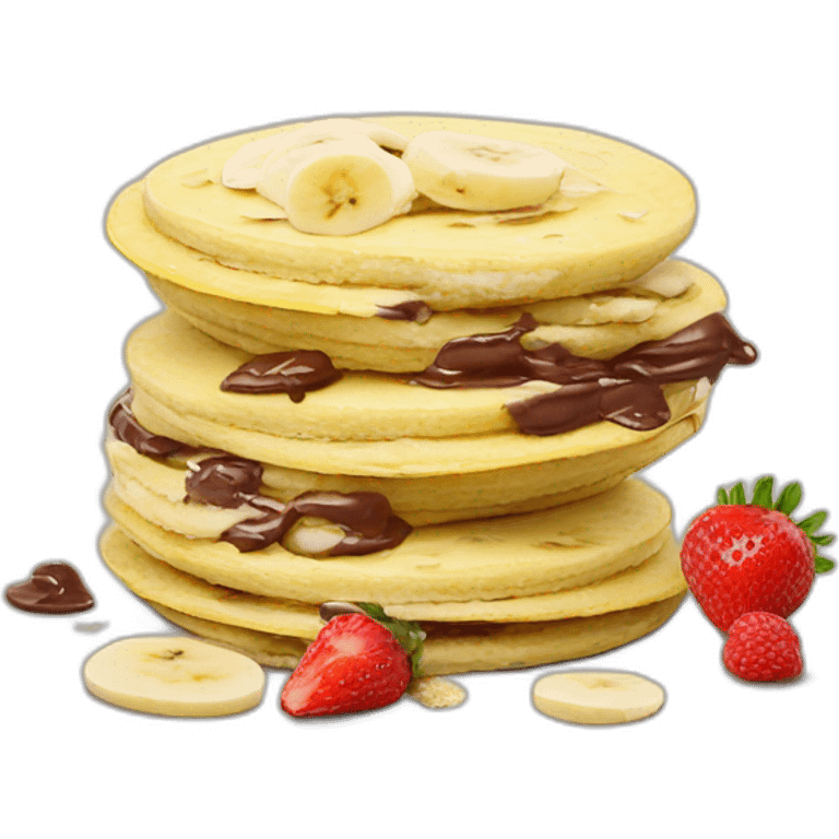 Pfannkuchen mit Nutella, banane, Erdbeeren und Quinoa emoji