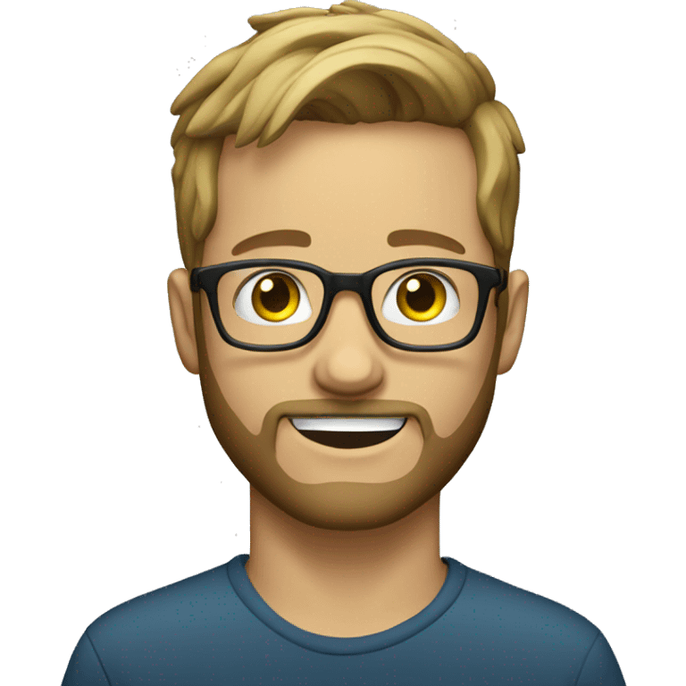 white young man with beard and glasses emoji