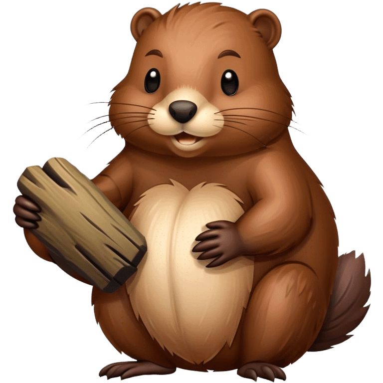 Beaver with inscription good night  emoji