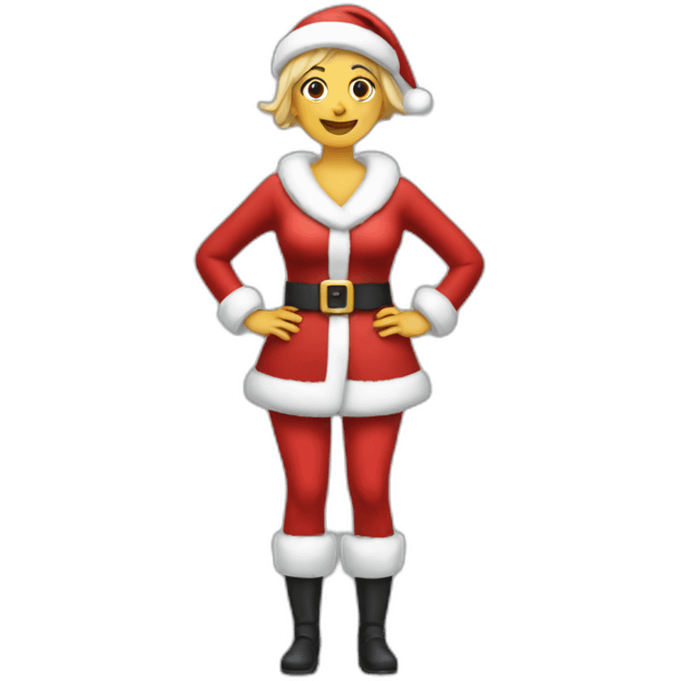 mrs. Santa posing full body emoji