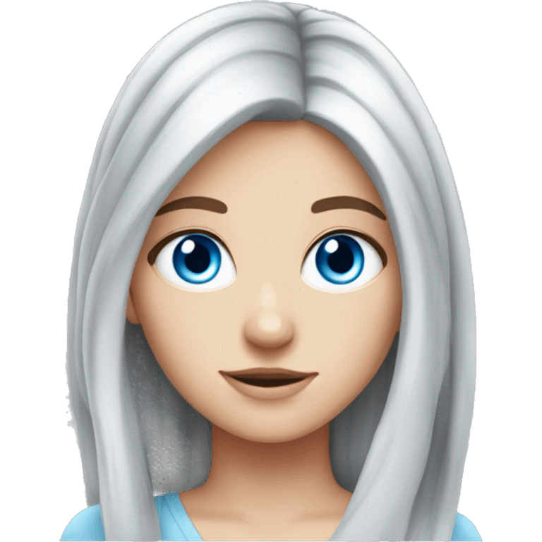 white-girl-red-gray hair-blue-eyes-amazing emoji