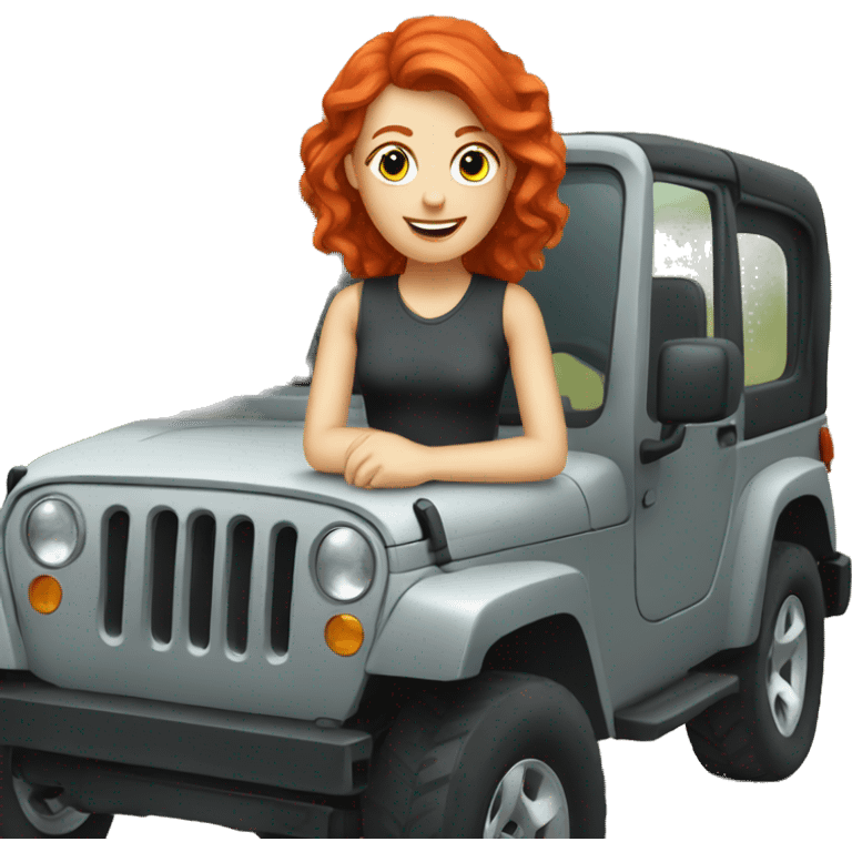 REDHEAD WITH  A JEEP emoji