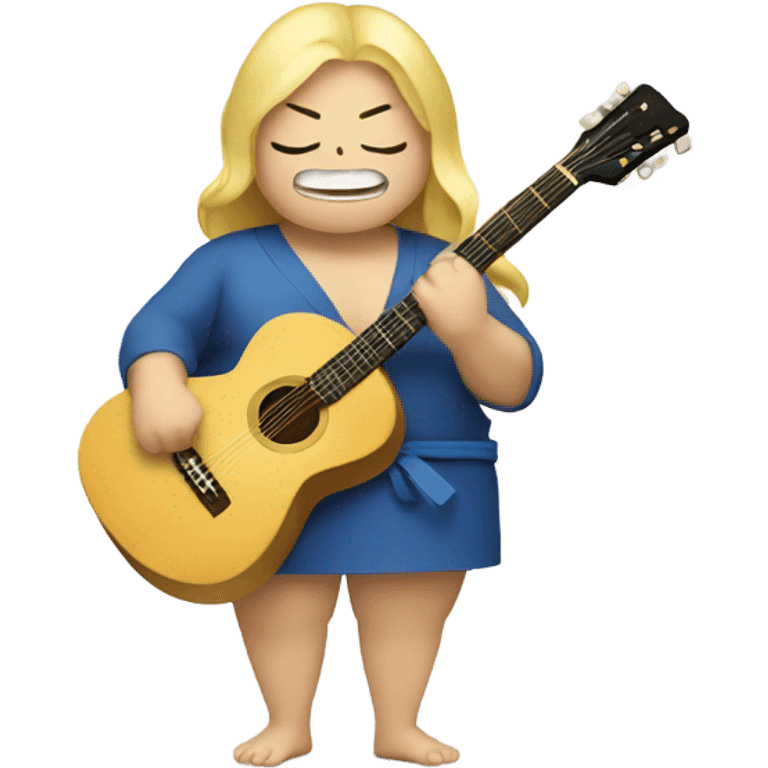 Blonde Sumo wrestler guitar emoji