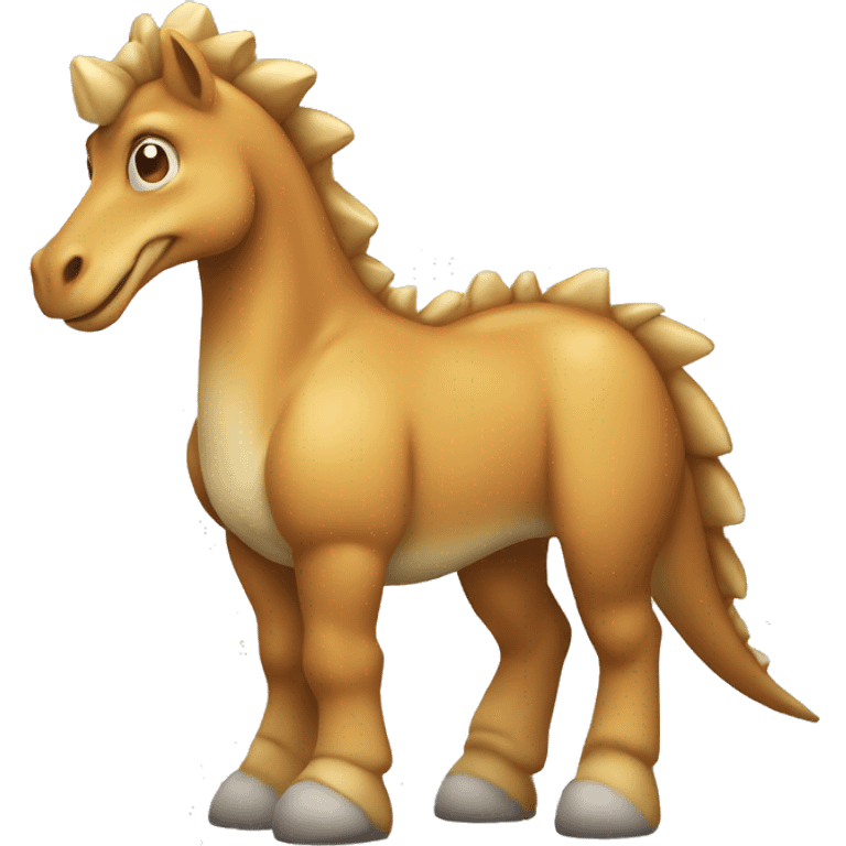 un cheval avec une tete de dinosaure emoji