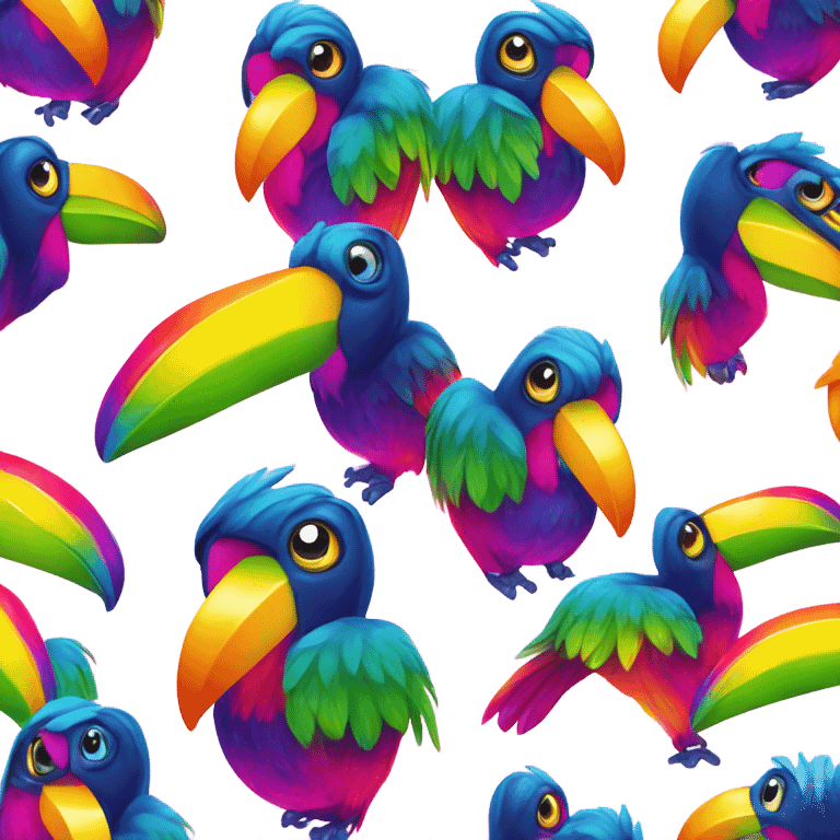 Lisa Frank rainbow toucan  emoji