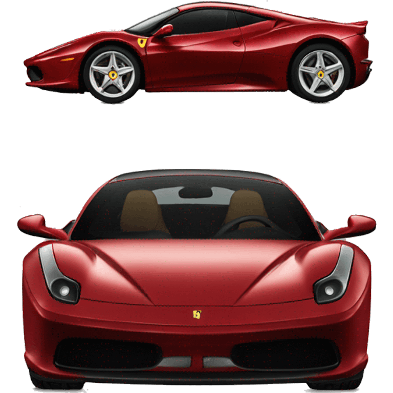 A ferrari in dark red emoji