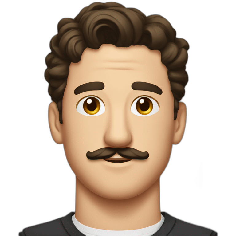 miles teller with mustache emoji