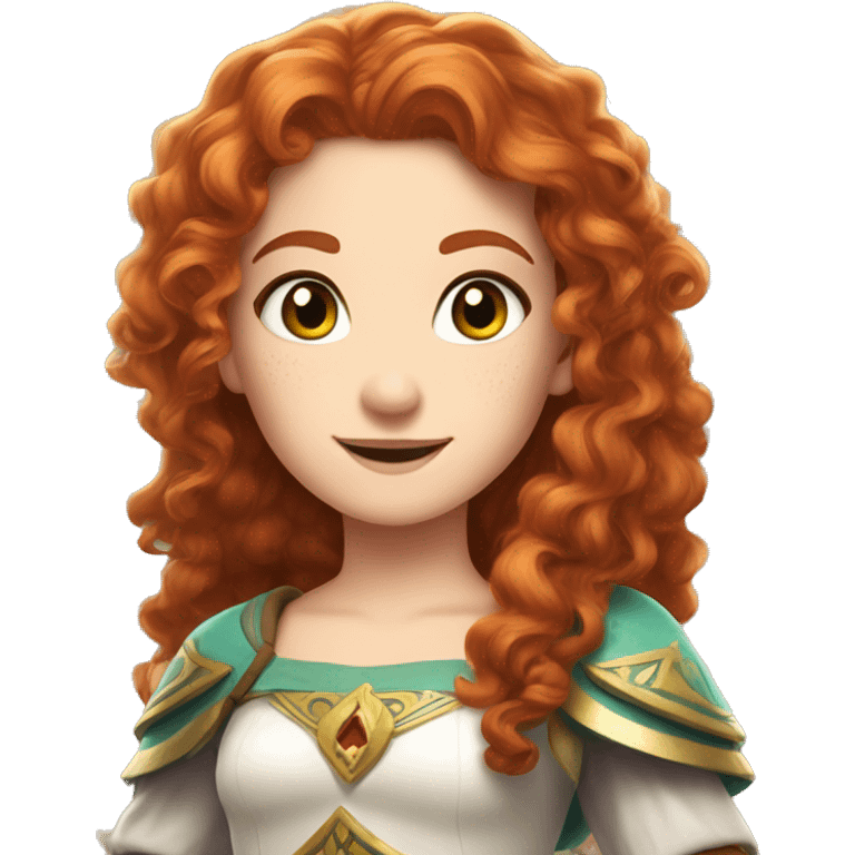 a white girl with long red curly hair and freckles, cosplaying Princess Zelda posing and smiling emoji