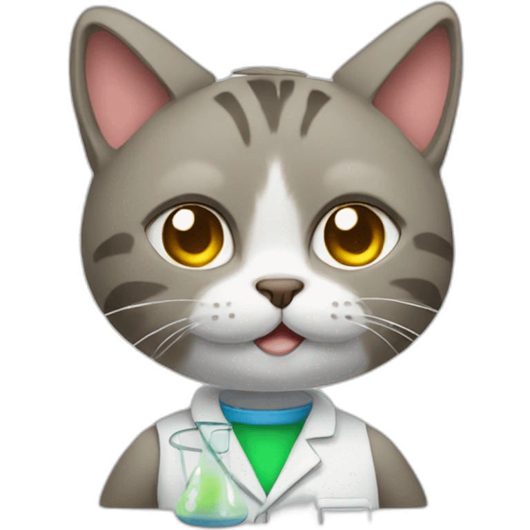 Cat doing chemistry emoji