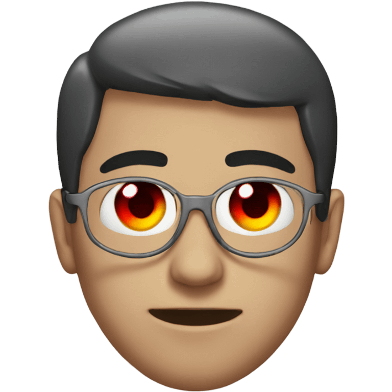 Guy with red eyes and smoke around him emoji