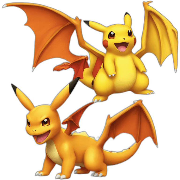 Charizard and pikachu emoji