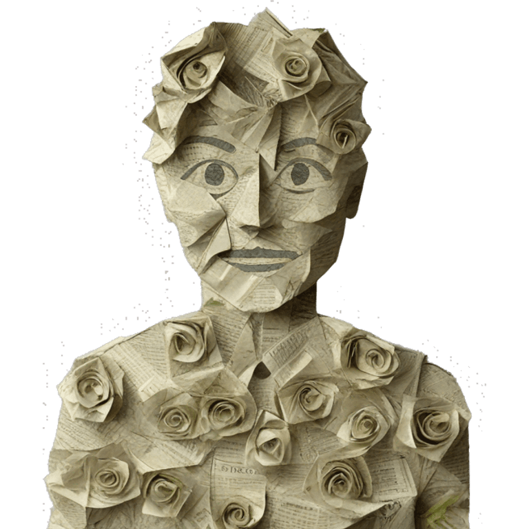 Person made of origami newspaper 420 roses hemp_leaves  emoji