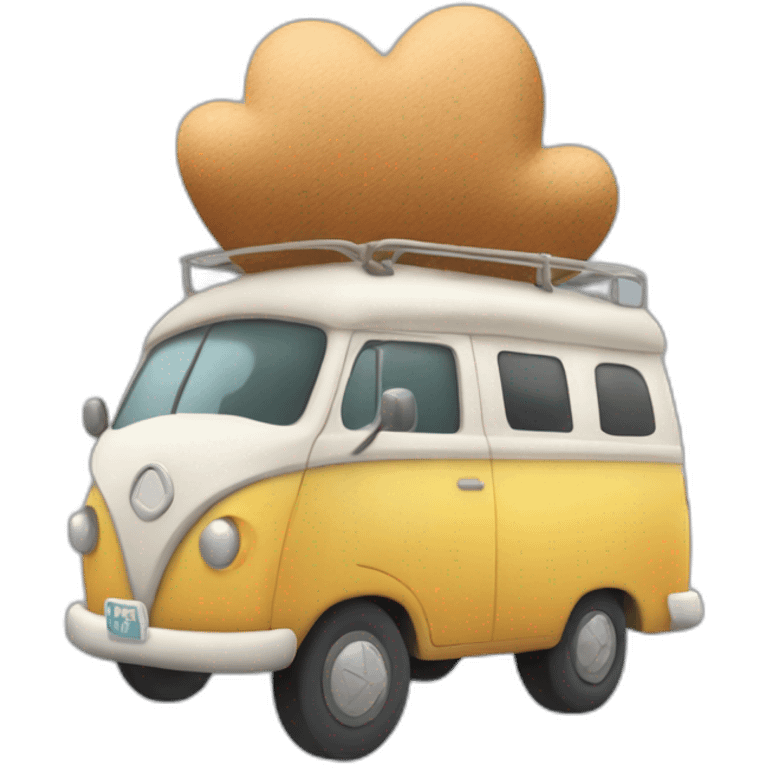 une personne dans un van un road trip fesant un bisous (je ve voir un coeur) emoji