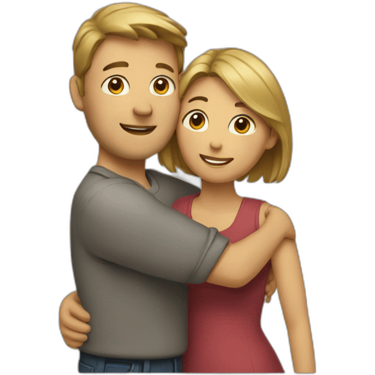 a man and woman hugging emoji