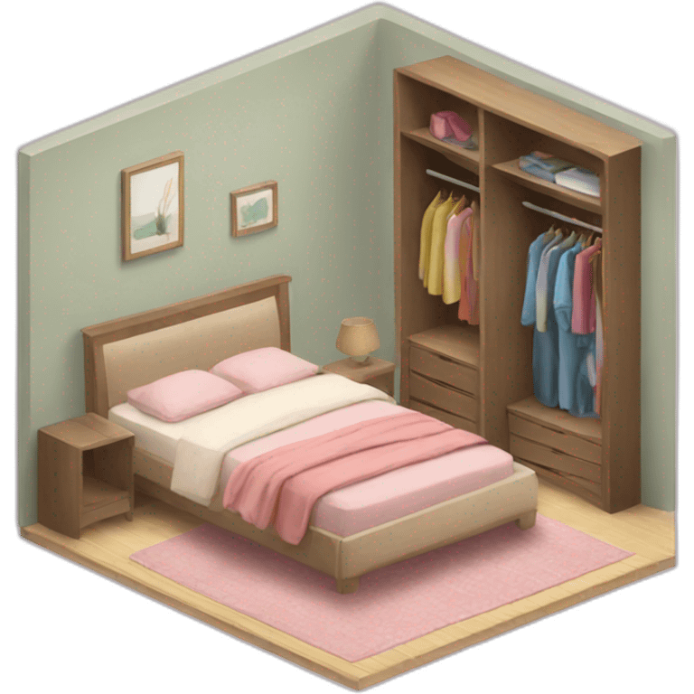 bedroom with closet emoji