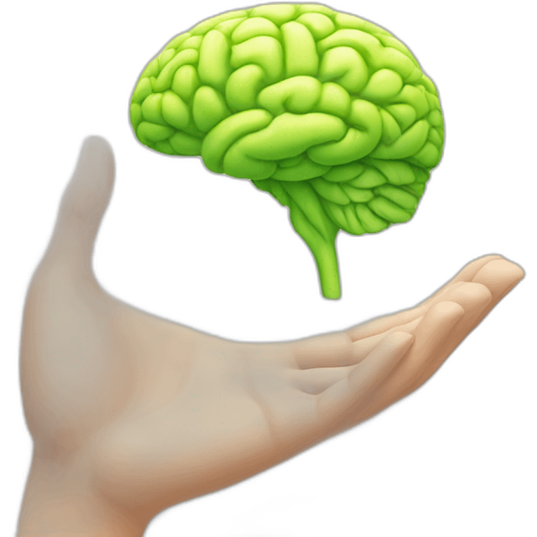 Hand with brain emoji