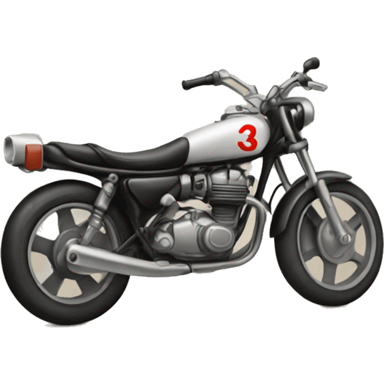 A motorcycle with the number 3 painted on it  emoji