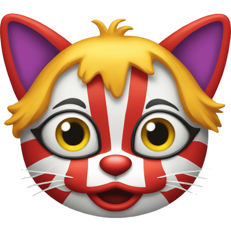 a cat disguised as a clown emoji