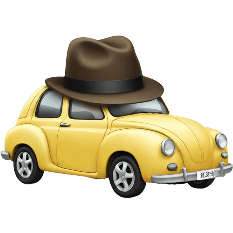 Car with hat emoji