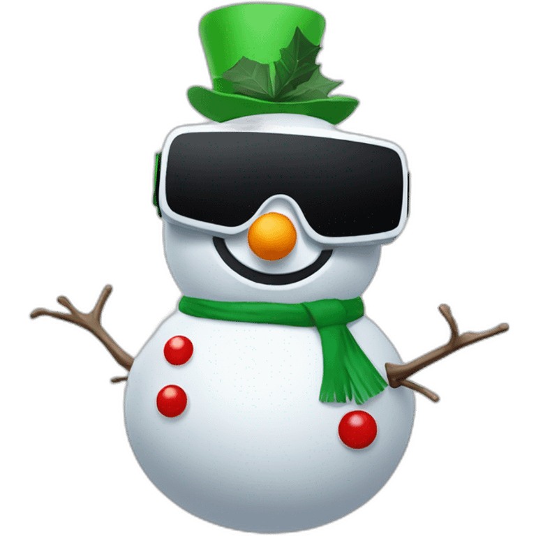 full body christmas-snowman in vr headset emoji