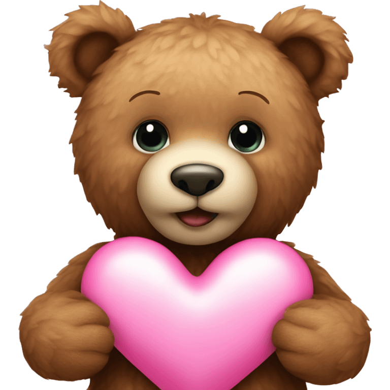 teddy bear with pink heart emoji