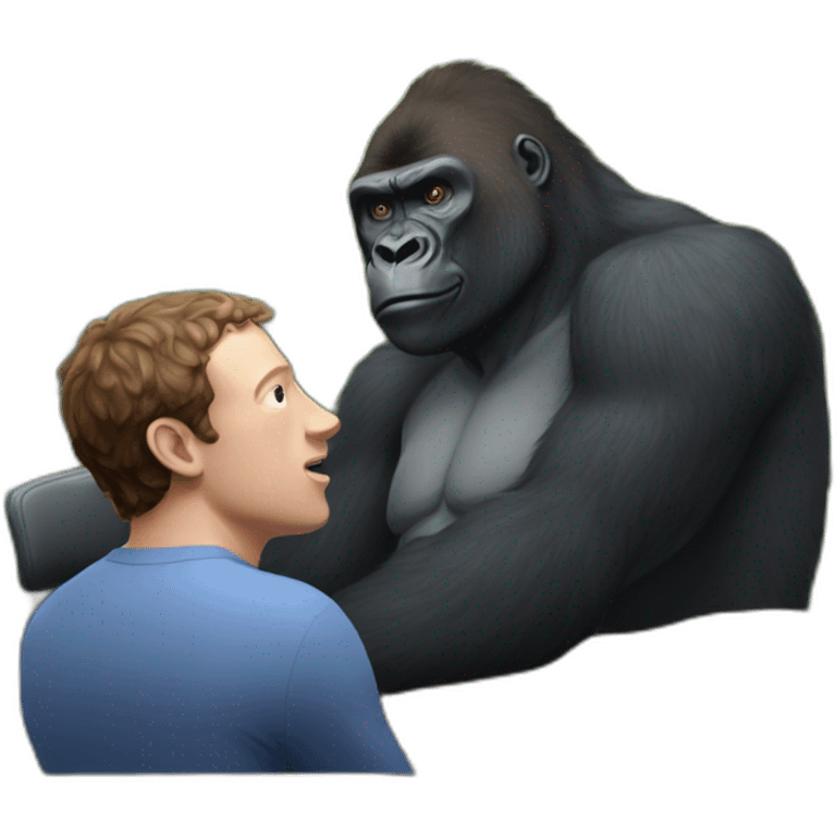 Gorilla meeting Mark Zuckerberg emoji