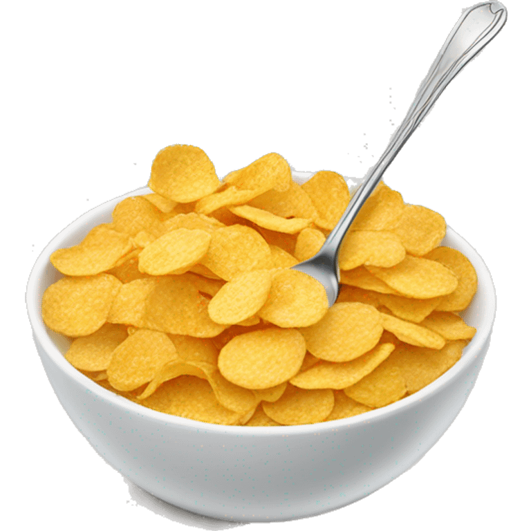 Bowl of cornflakes with spoon  emoji