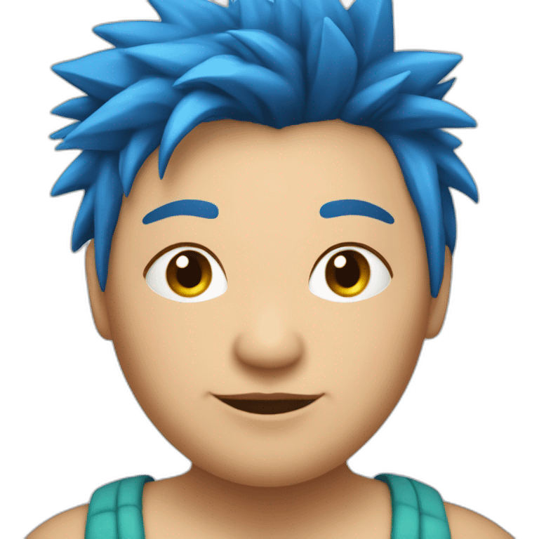 Older fat lesbian Chilean very short spiky bright blue hair emoji