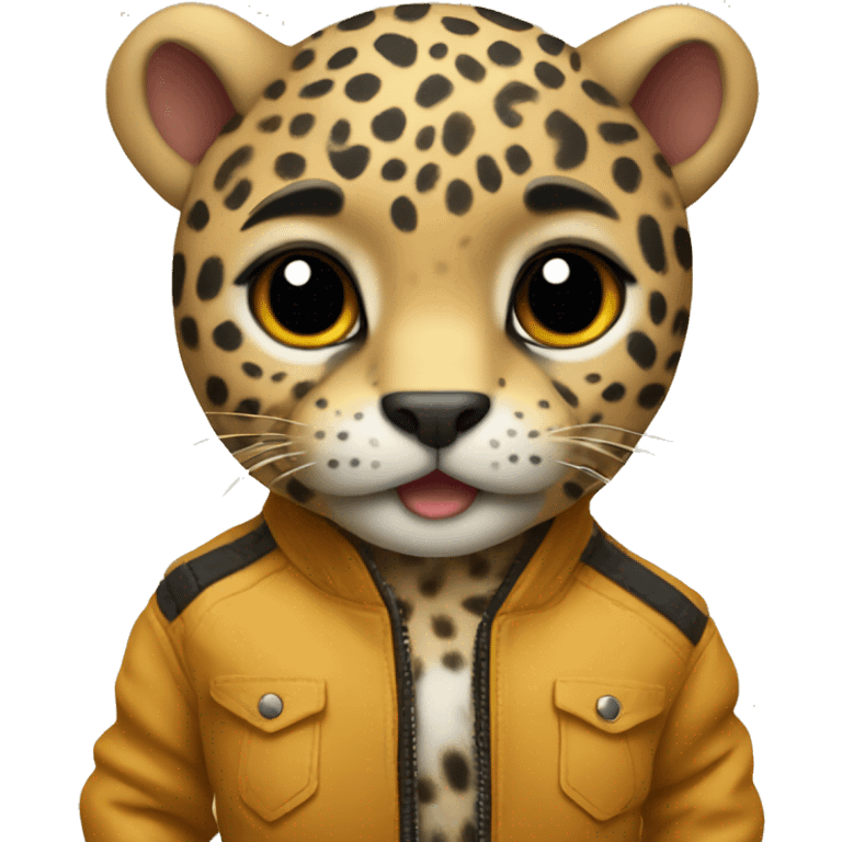  cute baby jaguar wearing a jacket emoji