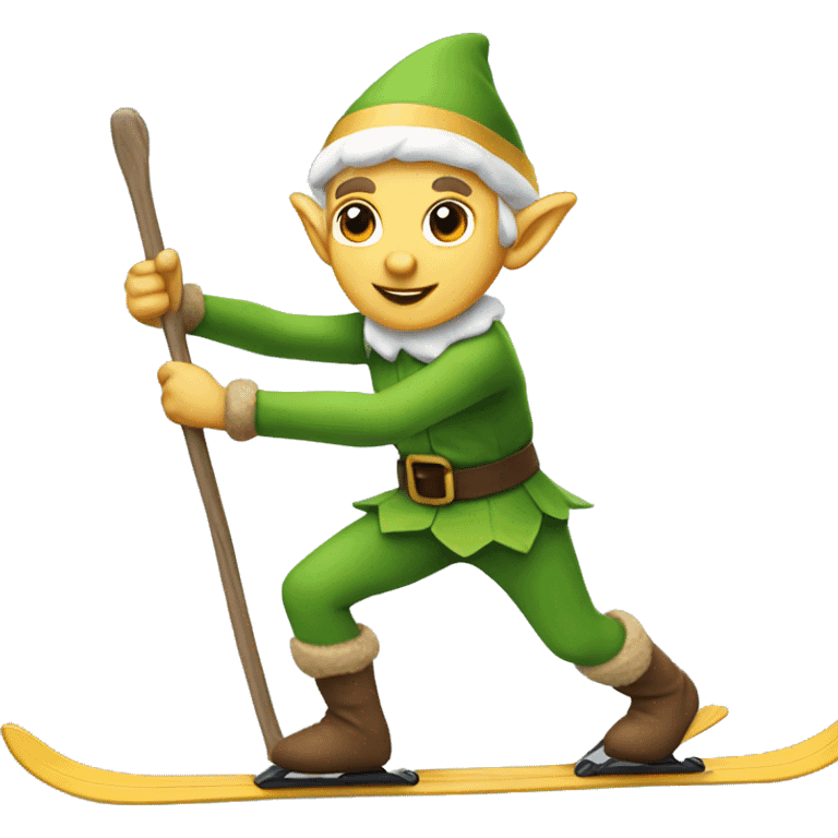 elf skiiing  emoji