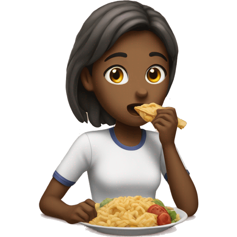 a girl eatin emoji