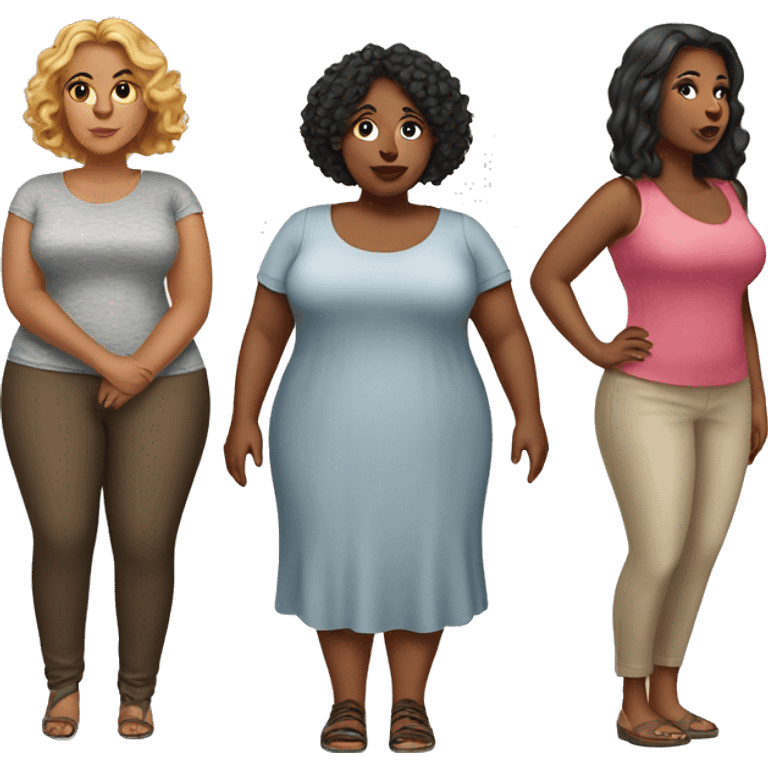 five women plus size emoji