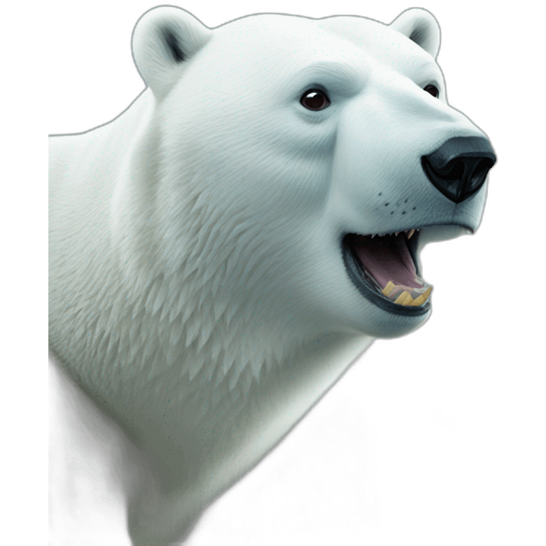 polar bear eats fish emoji