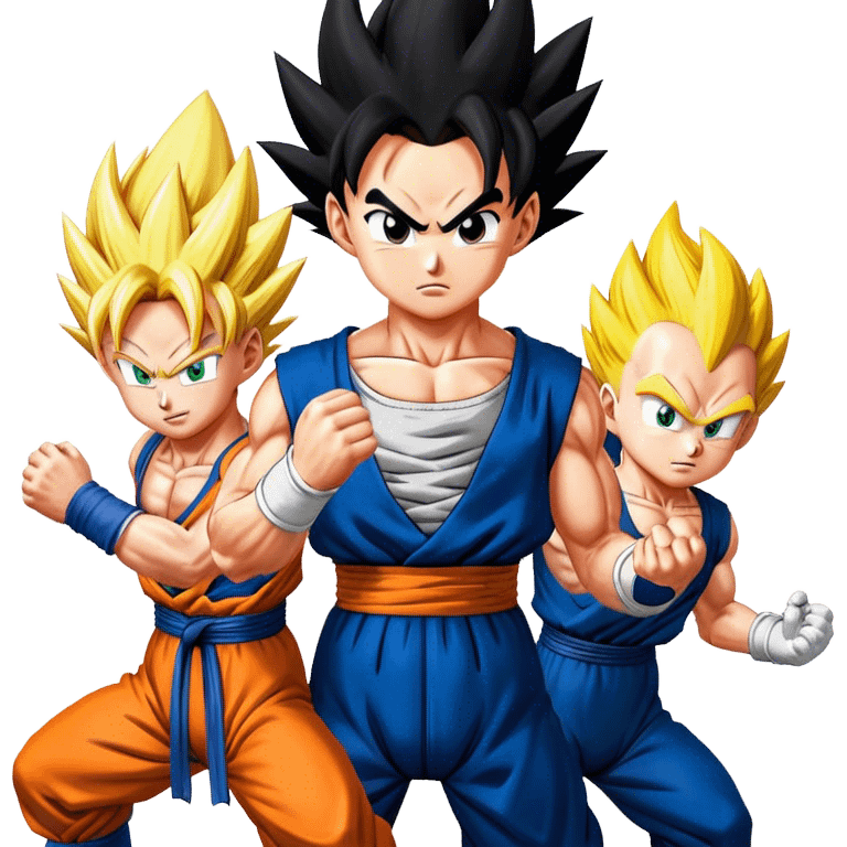 Gohan vs Goku vs ￼ Vegeta emoji