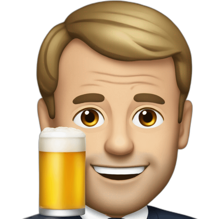 Emmanuel macron drink beer emoji